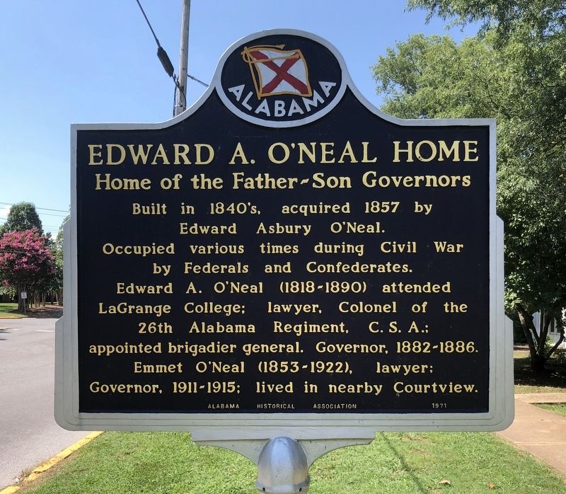 Edward A. O'Neal Home Marker image. Click for full size.