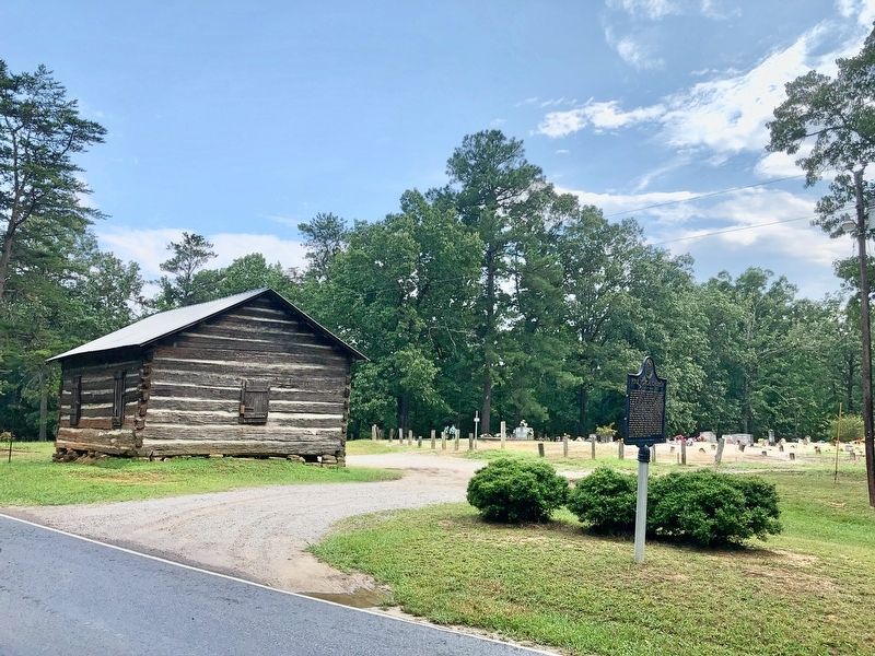 Pine Torch Church church, marker and cemetery. image. Click for full size.