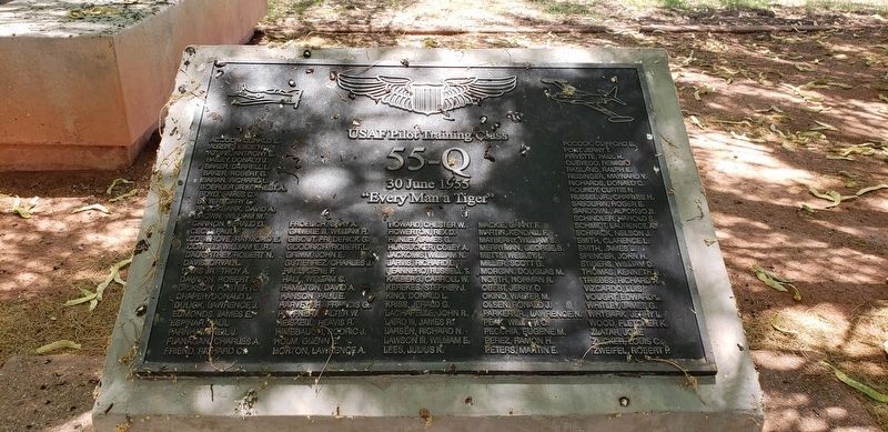 USAF Pilot Training Class 55-Q, Chandler, Arizona Marker. Click for full size. USAF Pilot Training Class 55-Q, Chandler, Arizona Marker image. Click for full size.