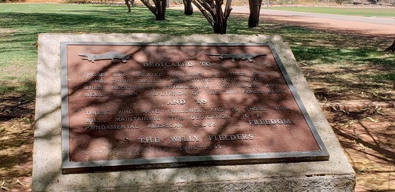 Williams AFB Dedication, Chandler, Arizona Marker. Click for full size. Williams AFB Dedication, Chandler, Arizona Marker image. Click for full size.