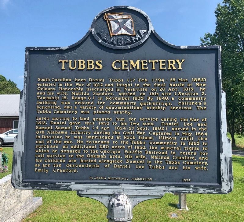 Tubbs Cemetery Marker image. Click for full size.