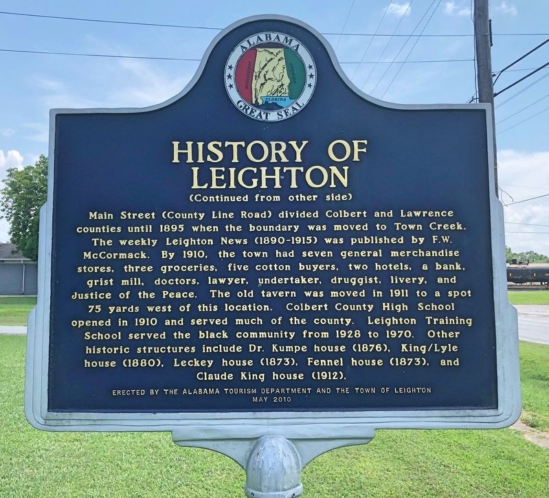 History of Leighton Marker (side 2) image. Click for full size.