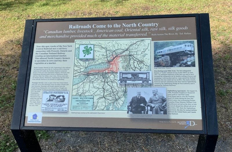 Railroads Come To The North Country Marker image. Click for full size.