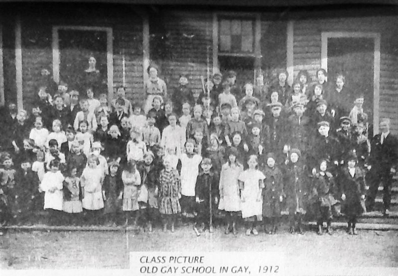 Marker detail: Old Gay School, Class Picture, 1912. Click for full size. Marker detail: Old Gay School, Class Picture, 1912 image. Click for full size.