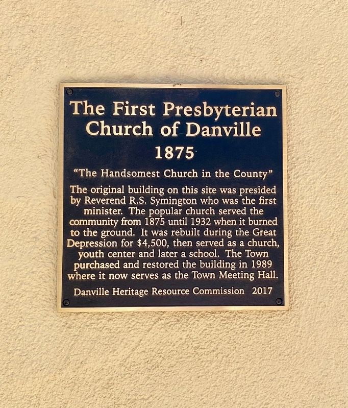 First Presbyterian Church of Danville, 1875 Marker image. Click for full size.