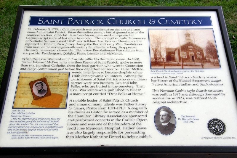 Saint Patrick Church & Cemetery wayside image. Click for full size.