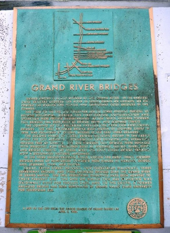 Grand River Bridges Marker image. Click for full size.