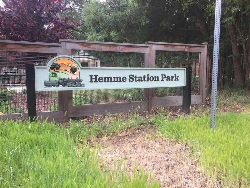 Hemme Station Park sign image. Click for full size.