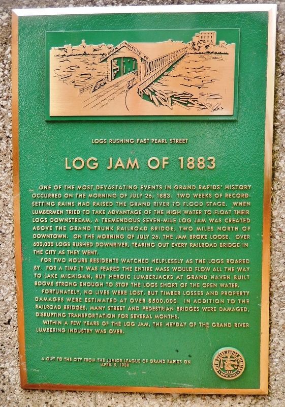 Log Jam of 1883 Marker image. Click for full size.