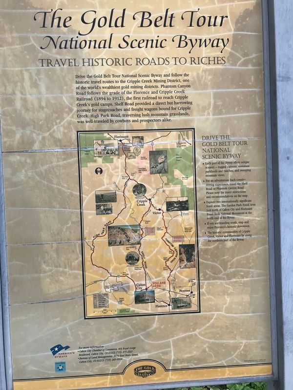 The Gold Belt Tour National Scenic Byway Marker image. Click for full size.