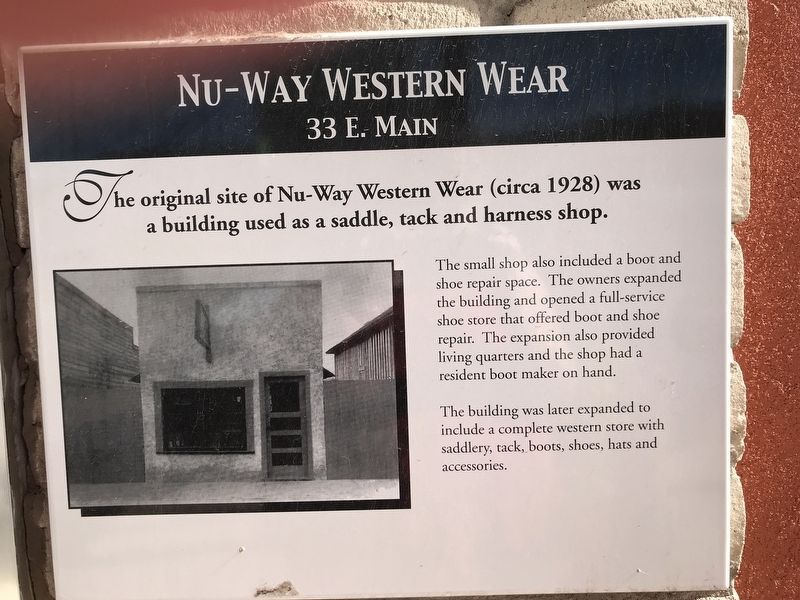 Nu-Way Western Wear Marker image. Click for full size.
