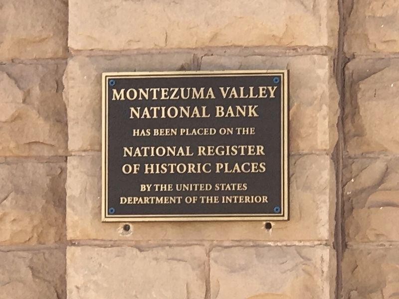 Montezuma Valley National Bank Marker image. Click for full size.