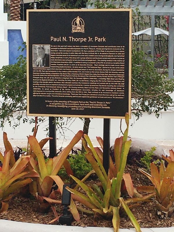 Paul N. Thorpe Jr. Park Marker image. Click for full size.
