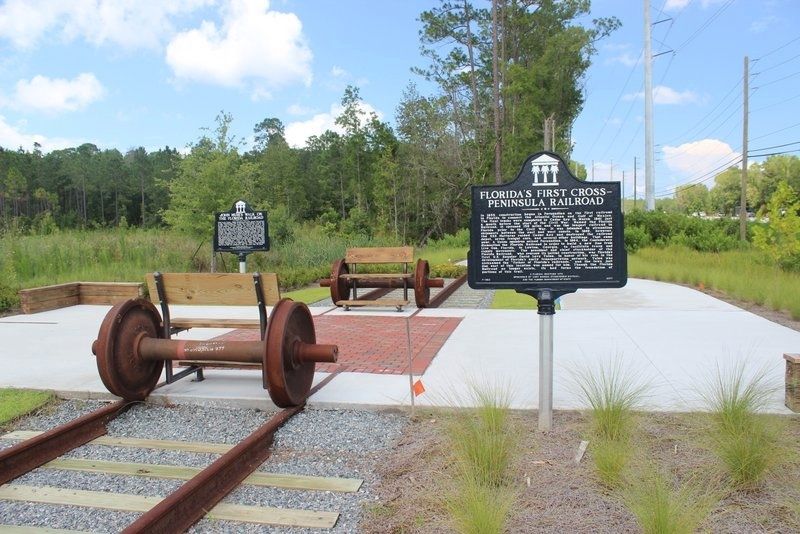 Florida's First Cross-Peninsula Railroad Marker image. Click for full size.