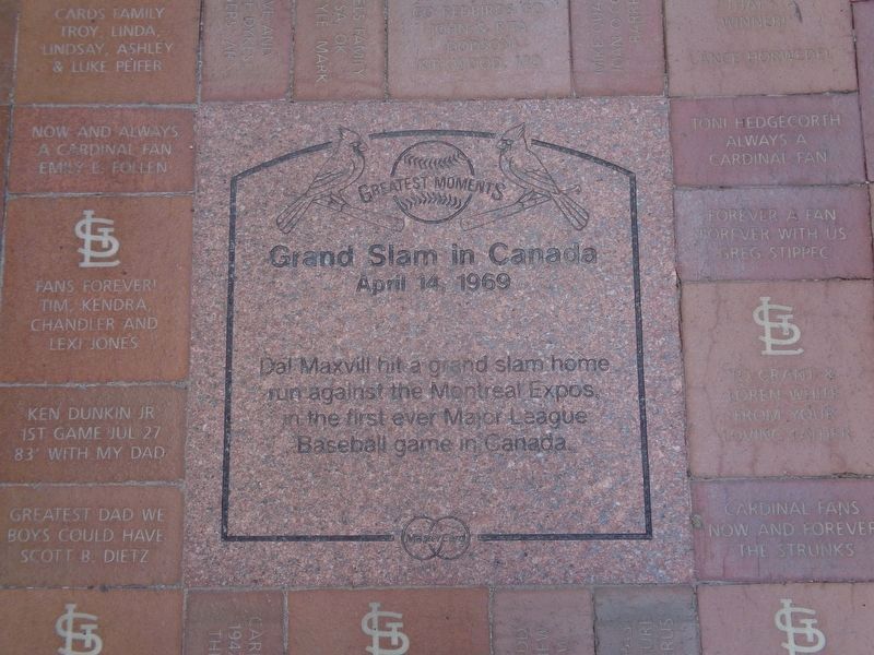 Grand Slam in Canada Marker. Click for full size. Grand Slam in Canada Marker image. Click for full size.