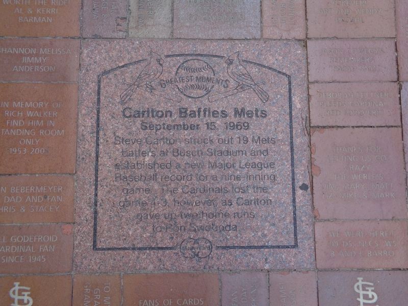 Carlton Baffles Mets Marker image. Click for full size.