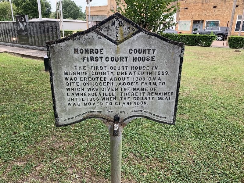 Monroe County <br>First Court House Marker image. Click for full size.