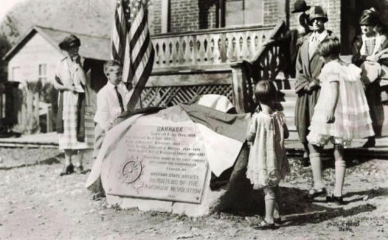 <i>Dedication of Daughters of the American Revolution historical marker at Bannack, Montana</i> image. Click for full size.