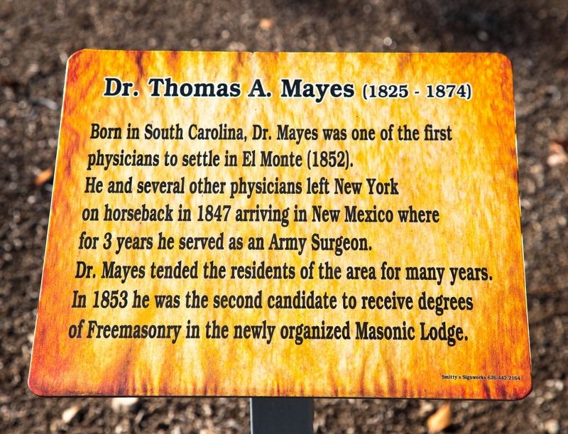 Dr. Thomas A. Mayes Marker image. Click for full size.