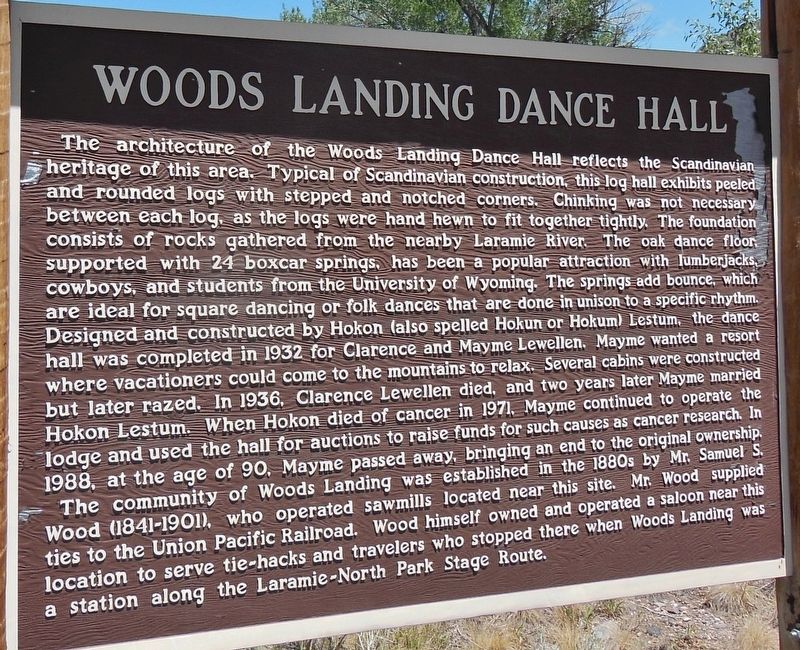 Woods Landing Dance Hall Marker image. Click for full size.