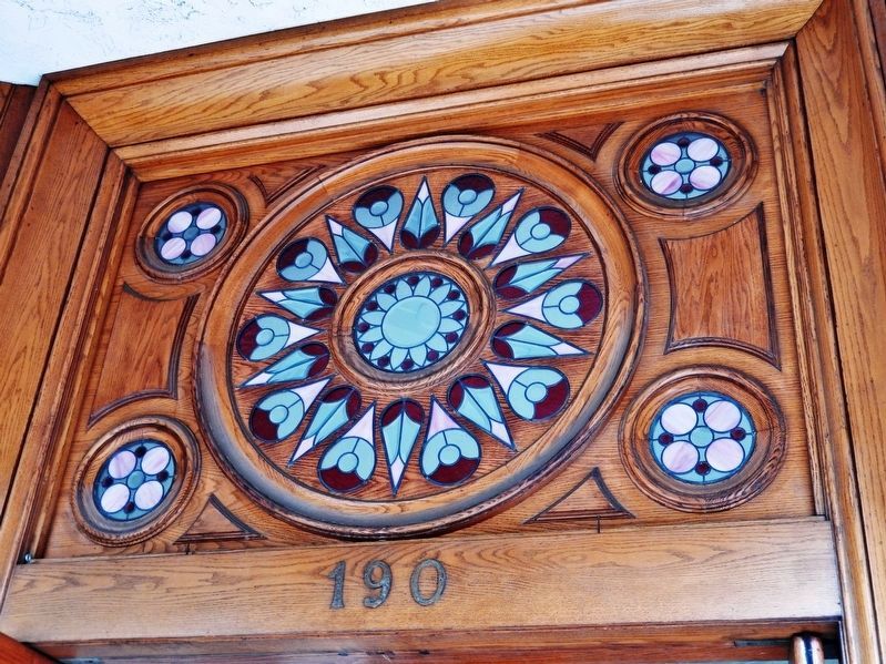 Wood and Stained Glass Transom (<i>over front entrance</i>) image. Click for full size.