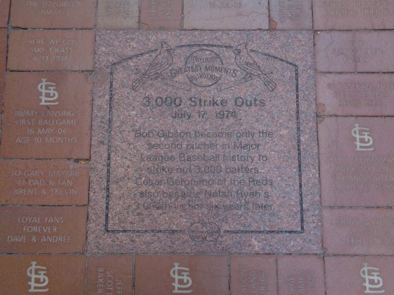 3,000 Strike Outs Marker. Click for full size. 3,000 Strike Outs Marker image. Click for full size.