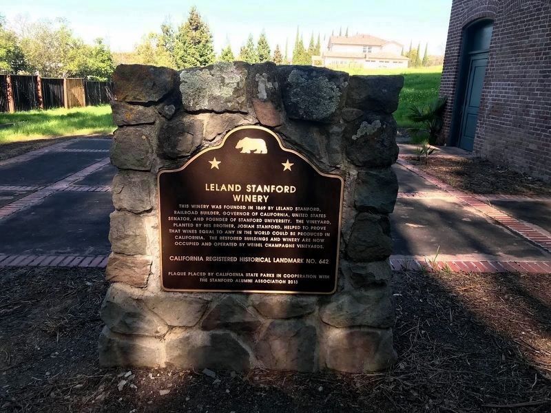 Leland Stanford Winery Marker image. Click for full size.