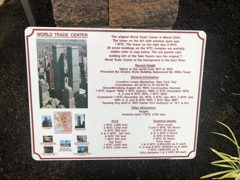 World Trade Center Marker. Click for full size. World Trade Center Marker image. Click for full size.