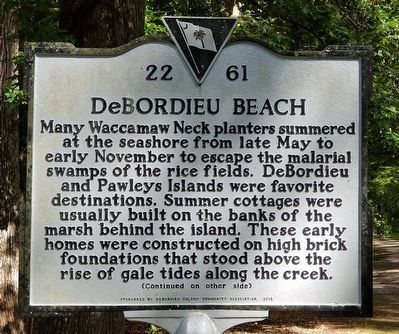 DeBordieu Beach Marker image. Click for full size.