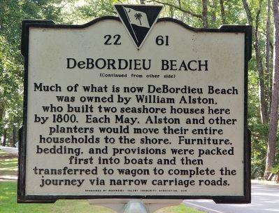 DeBordieu Beach Marker image. Click for full size.