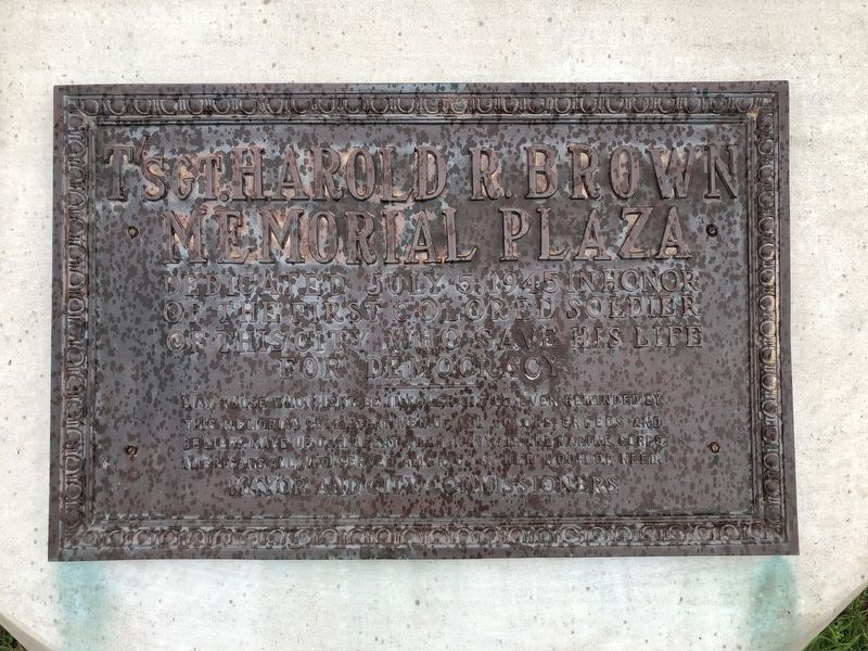 Tsgt. Harold R. Brown Memorial Plaza Marker. Click for full size. Tsgt. Harold R. Brown Memorial Plaza Marker image. Click for full size.