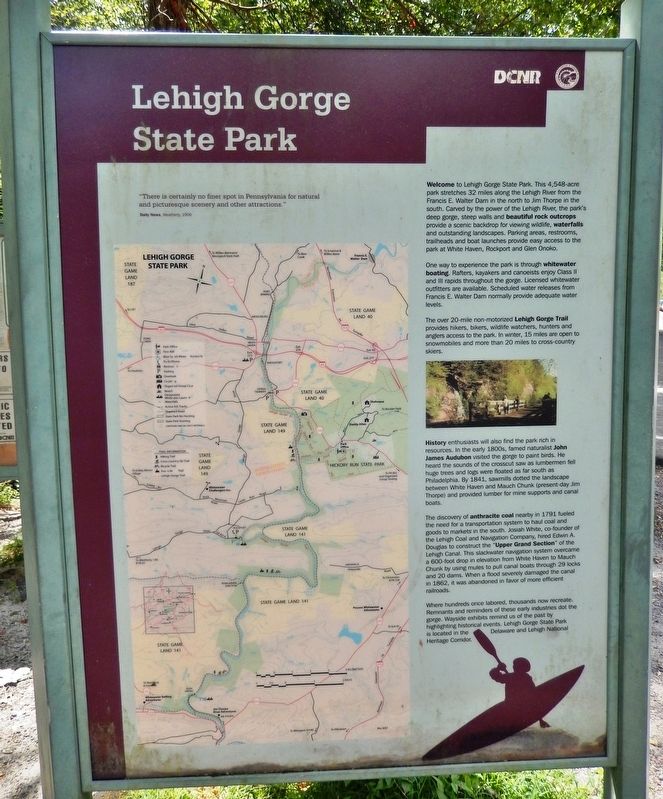 Lehigh Gorge State Park Marker image. Click for full size.