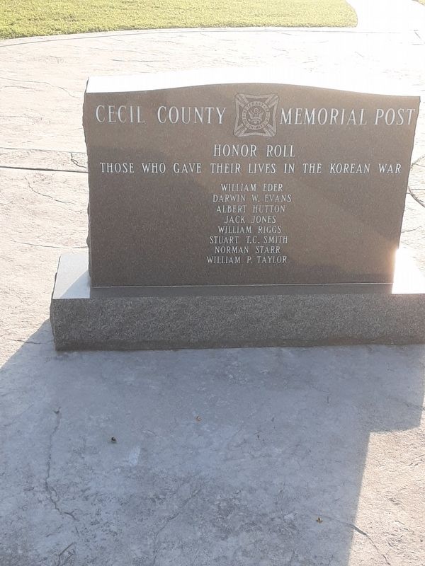 Cecil County Memorial Post Marker. Click for full size. Cecil County Memorial Post Marker image. Click for full size.