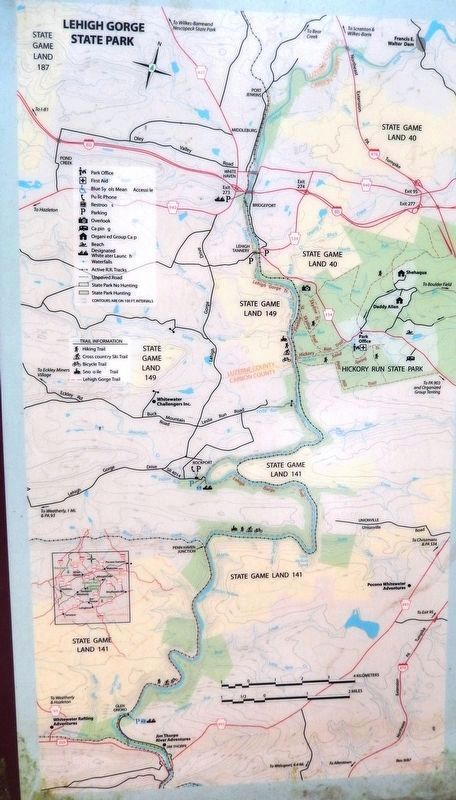 Marker detail: Lehigh Gorge State Park Map image. Click for full size.