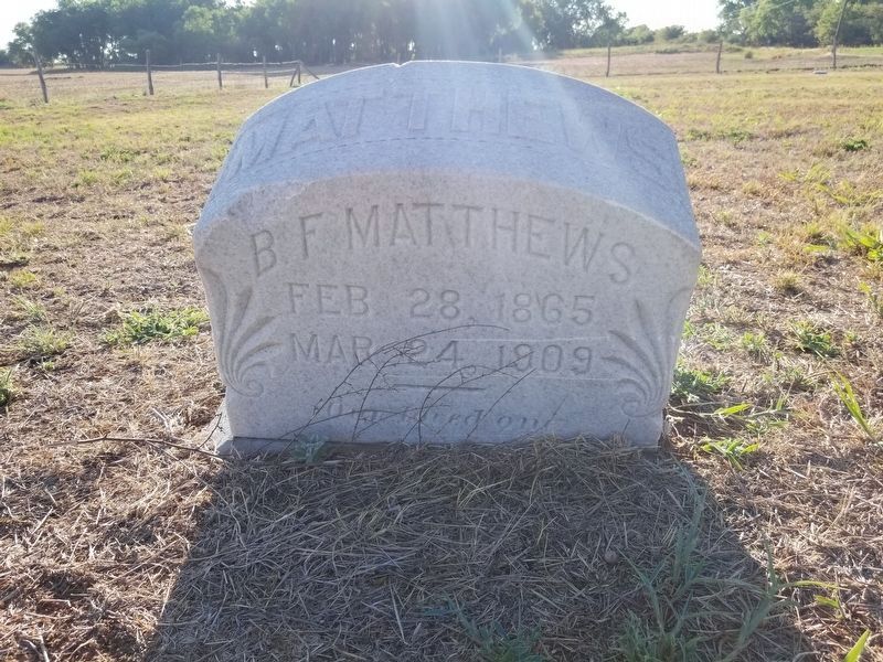 B.F. Matthews' grave, the oldest in the cemetery image. Click for full size.
