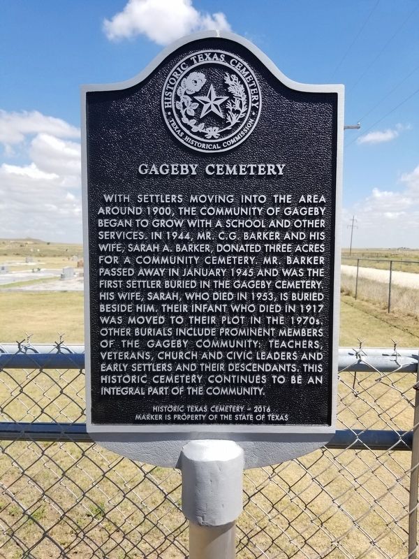 Gageby Cemetery Marker image. Click for full size.