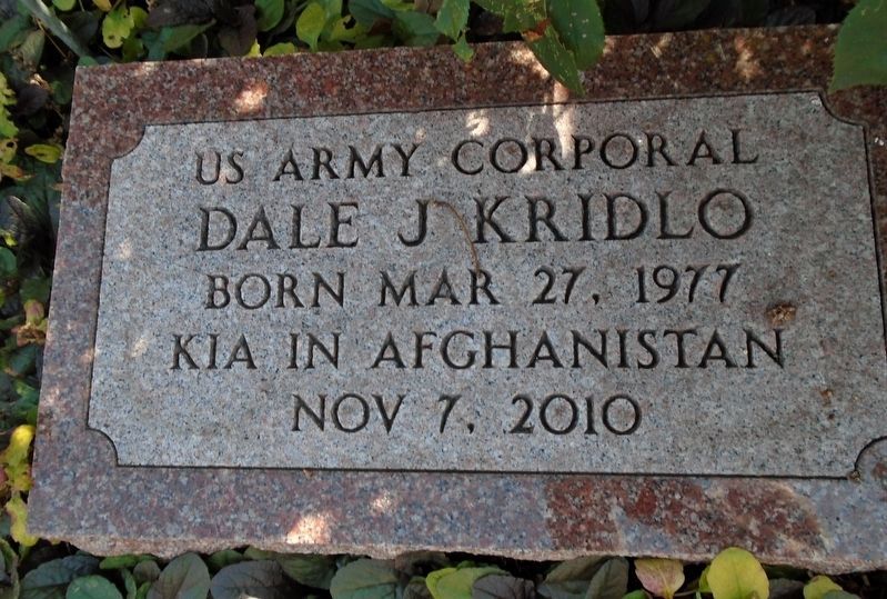War Memorial - Corporal Dale J Kridlo image. Click for full size.