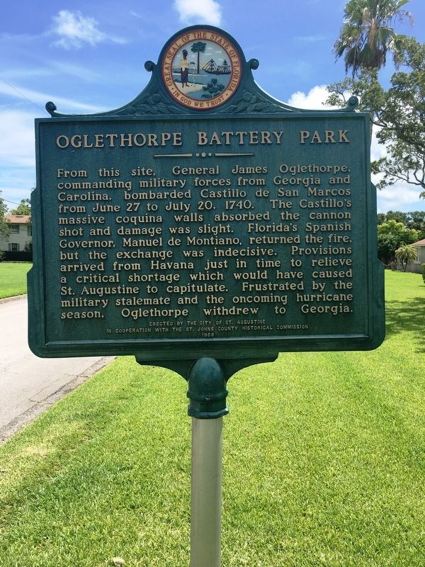 Oglethorpe Battery Park Marker image. Click for full size.