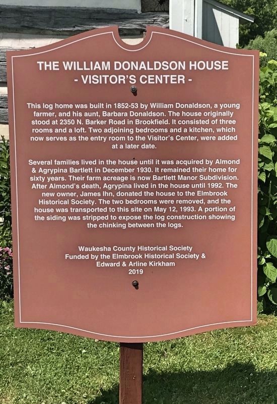 The William Donaldson House Marker image. Click for full size.