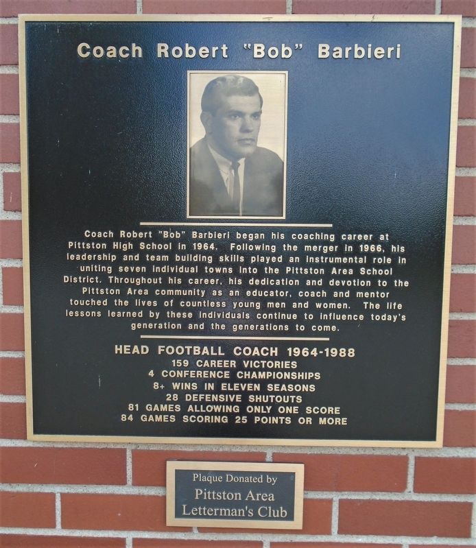 Coach Robert "Bob" Barbieri Marker image. Click for full size.
