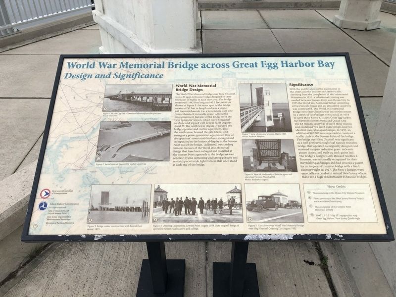 World War Memorial Bridge across Great Egg Harbor Bay Marker image. Click for full size.