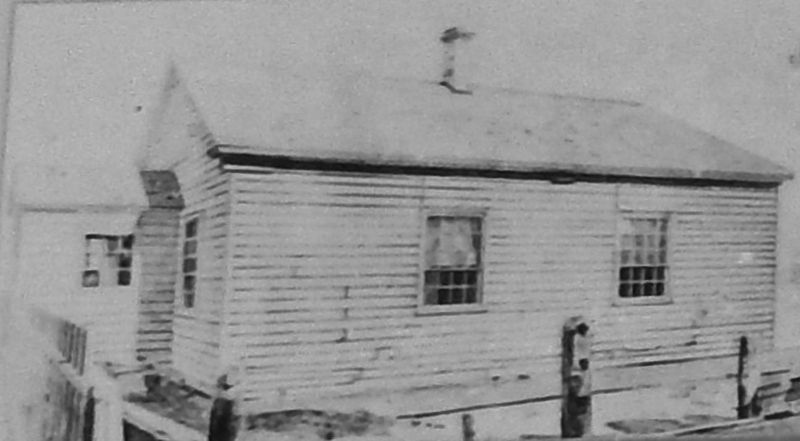 Marker detail: First County Courthouse, c. 1836 image. Click for full size.