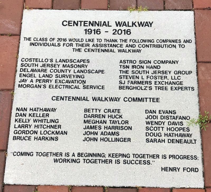 Centennial Walkway plaque nearby image. Click for full size.