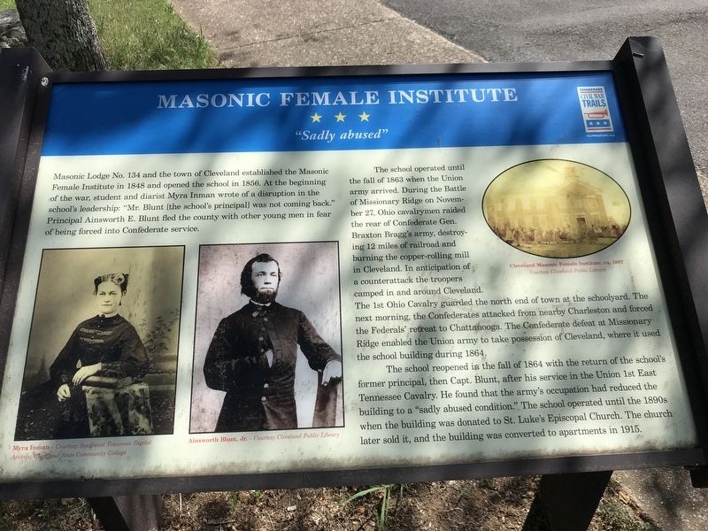Masonic Female Institute Marker image. Click for full size.