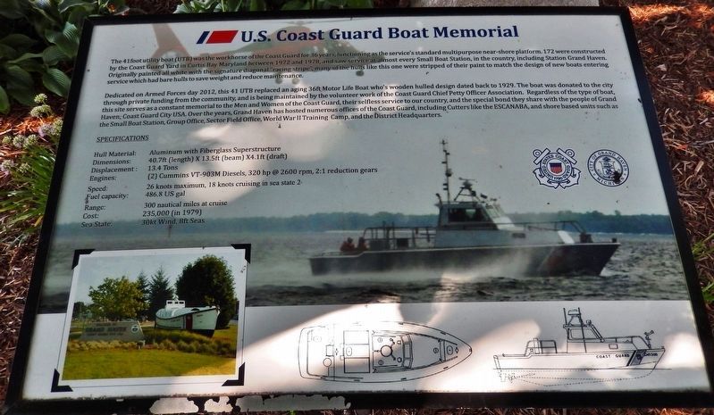 U.S. Coast Guard Boat Memorial Marker image. Click for full size.