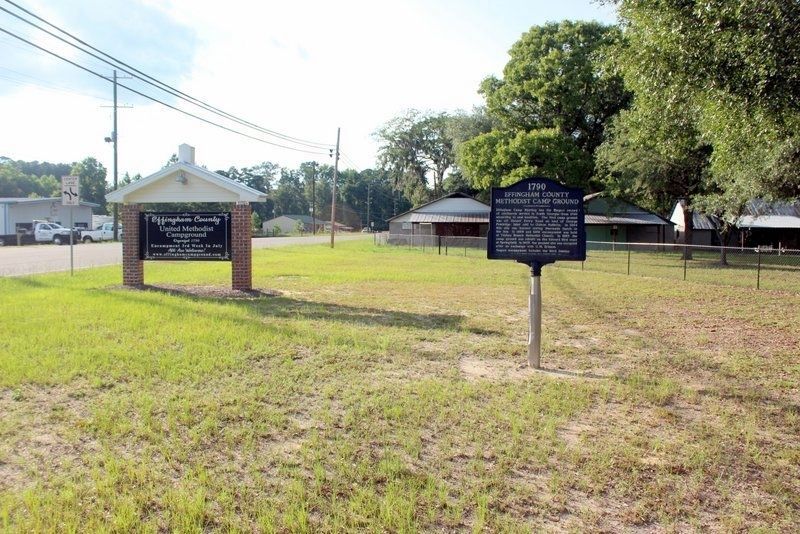 Effingham County Methodist Camp Ground Marker looking north. image. Click for full size.