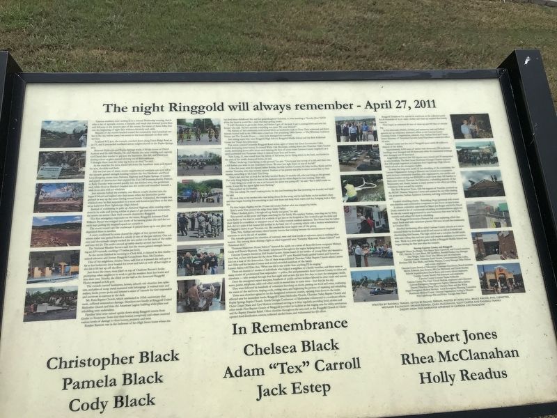 The night Ringgold will always remember — April 27, 2011 Marker image. Click for full size.