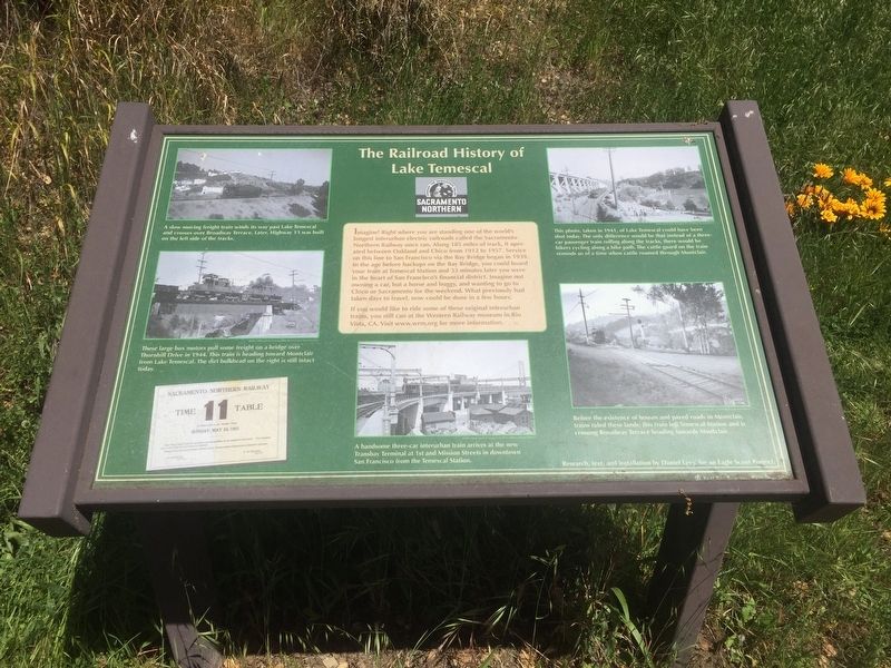 The Railroad History of Lake Temescal Marker image. Click for full size.