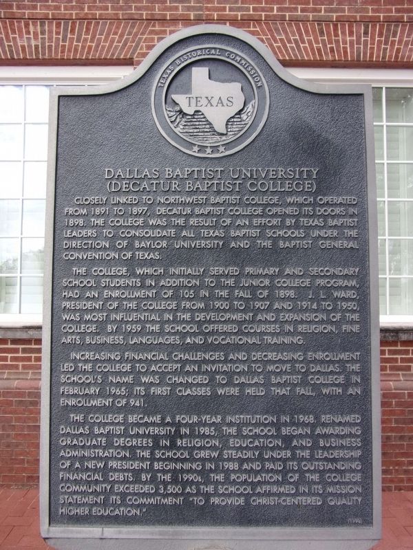 Dallas Baptist University Marker image. Click for full size.