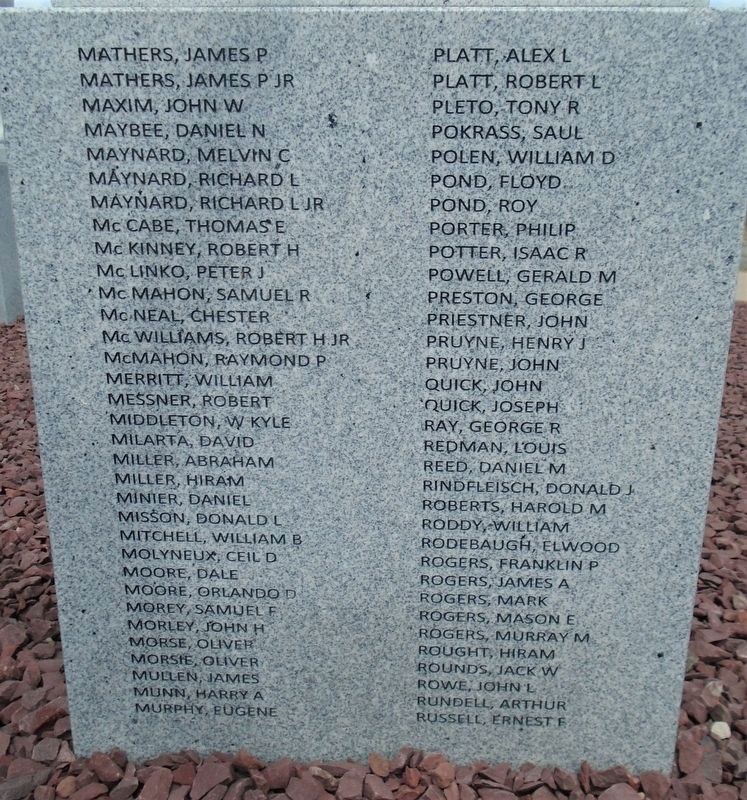 Bradford County Roll of Honored Dead image. Click for full size.